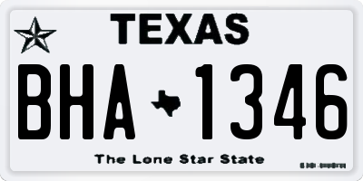 TX license plate BHA1346
