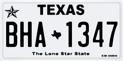 TX license plate BHA1347