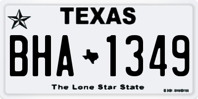 TX license plate BHA1349