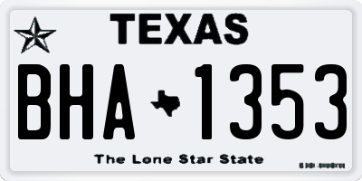 TX license plate BHA1353