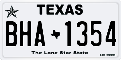 TX license plate BHA1354