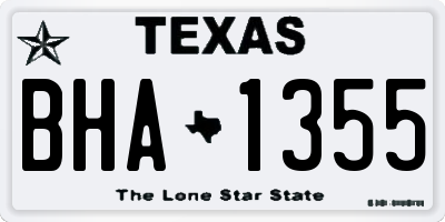 TX license plate BHA1355