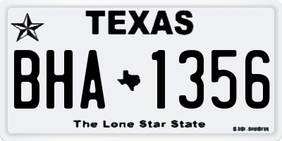 TX license plate BHA1356