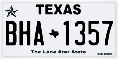 TX license plate BHA1357