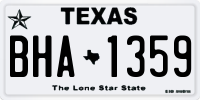 TX license plate BHA1359