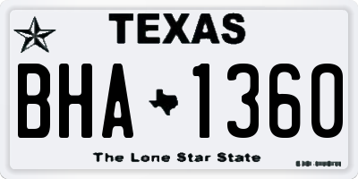 TX license plate BHA1360