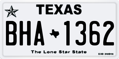 TX license plate BHA1362