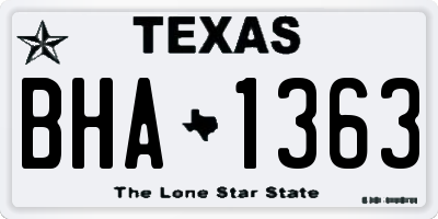 TX license plate BHA1363