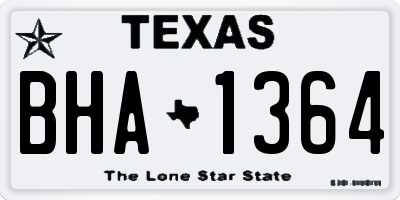 TX license plate BHA1364