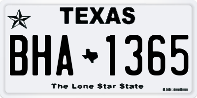 TX license plate BHA1365