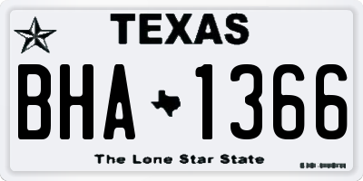 TX license plate BHA1366
