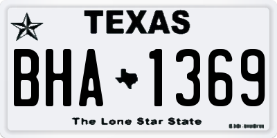 TX license plate BHA1369