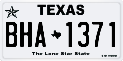 TX license plate BHA1371