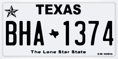 TX license plate BHA1374