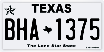 TX license plate BHA1375