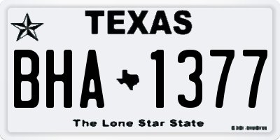 TX license plate BHA1377
