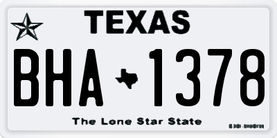 TX license plate BHA1378