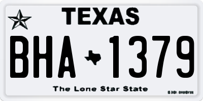 TX license plate BHA1379