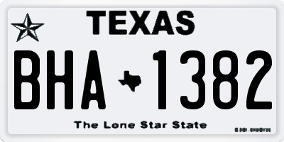 TX license plate BHA1382