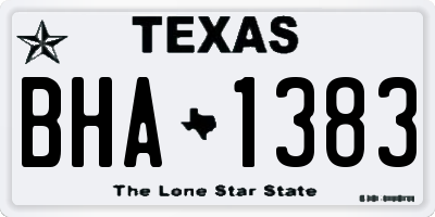 TX license plate BHA1383