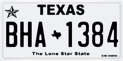 TX license plate BHA1384