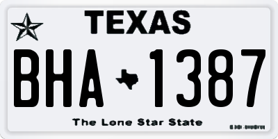 TX license plate BHA1387