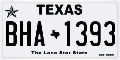TX license plate BHA1393