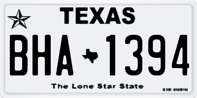TX license plate BHA1394