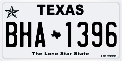 TX license plate BHA1396