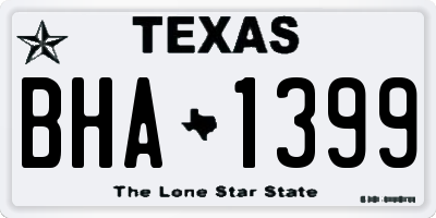 TX license plate BHA1399