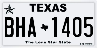 TX license plate BHA1405