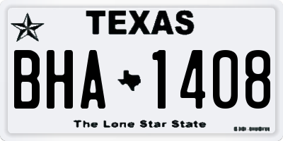 TX license plate BHA1408