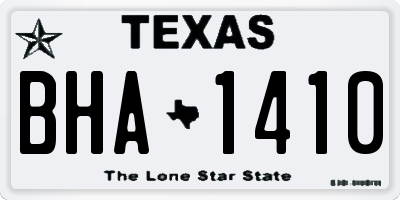 TX license plate BHA1410