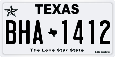 TX license plate BHA1412