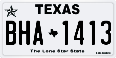 TX license plate BHA1413