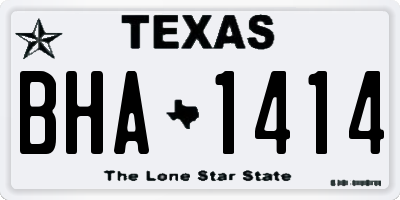 TX license plate BHA1414