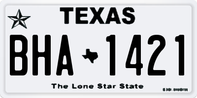 TX license plate BHA1421