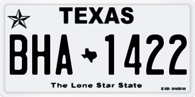 TX license plate BHA1422