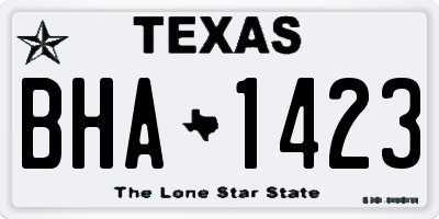 TX license plate BHA1423