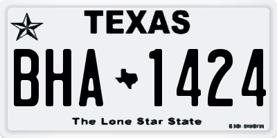 TX license plate BHA1424