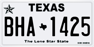 TX license plate BHA1425