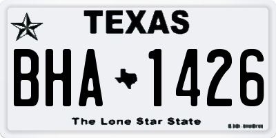 TX license plate BHA1426