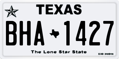TX license plate BHA1427