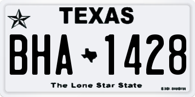 TX license plate BHA1428