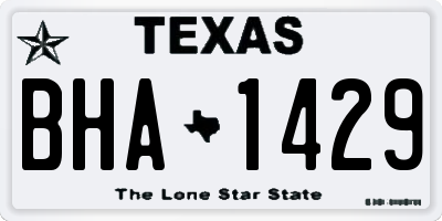 TX license plate BHA1429