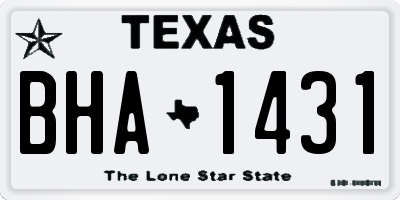 TX license plate BHA1431