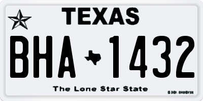 TX license plate BHA1432