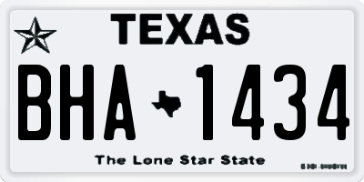 TX license plate BHA1434