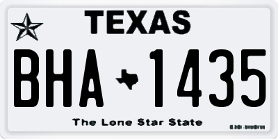TX license plate BHA1435
