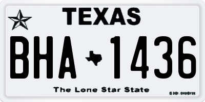 TX license plate BHA1436